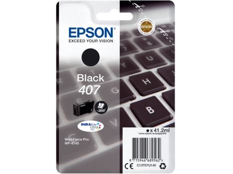 Epson 407 - 41.2 ml - L-størrelse - svart - original - blekkpatron - for WorkForce Pro WF-4745, WF-4745DTWF