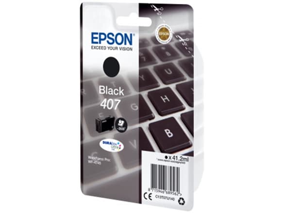 Epson 407 - 41.2 ml - L-størrelse - svart - original - blekkpatron - for WorkForce Pro WF-4745, WF-4745DTWF