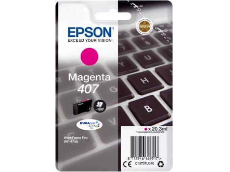 Epson 407 - 20.3 ml - L-størrelse - magenta - original - blekkpatron - for WorkForce Pro WF-4745, WF-4745DTWF