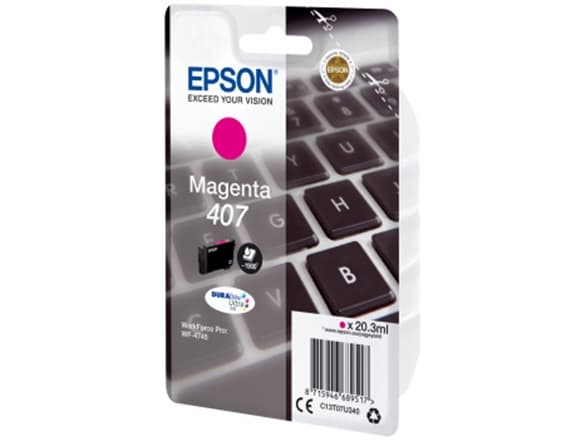 Epson 407 - 20.3 ml - L-størrelse - magenta - original - blekkpatron - for WorkForce Pro WF-4745, WF-4745DTWF