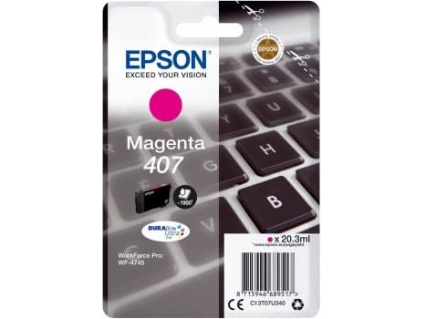 Epson 407 - 20.3 ml - L-størrelse - magenta - original - blekkpatron - for WorkForce Pro WF-4745, WF-4745DTWF