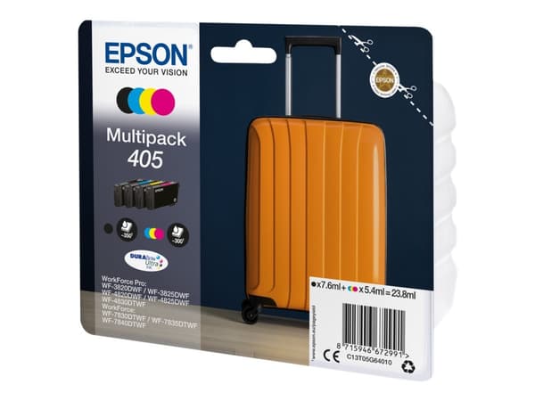 Epson 405 Multipack - 4-pack - svart, gul, cyan, magenta - original - blære med RF/lyd-alarm - blekkpatron - for WorkForce WF-7310, 7830, 7835, 7840;