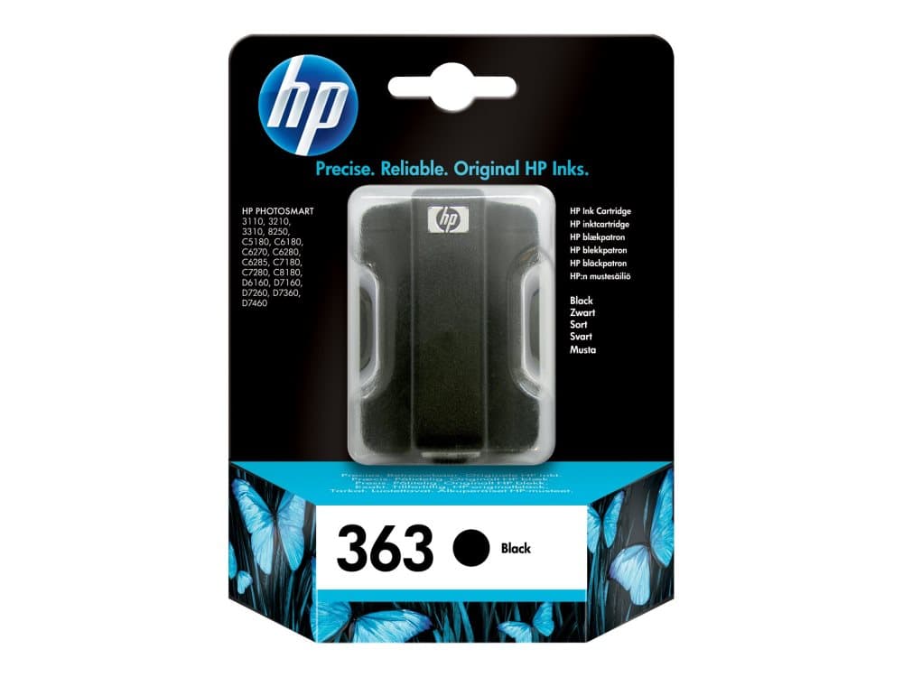 HP 363 - 6 ml - svart - original - blekkpatron - for Photosmart 31XX, 7180, 82XX, C5185, C6150, C6175, C6185, C8150, C8183, C8188, D7263, D7268