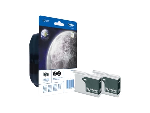 Brother LC1000BK - Svart - original - blekkpatron (en pakke 2) - for Brother DCP-350, 353, 357, 560, 750, 770, MFC-3360, 465, 5460, 5860, 660, 680, 8