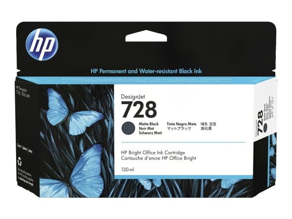 HP 728 - 130 ml - matt svart - original - DesignJet - blekkpatron - for DesignJet T730, T830