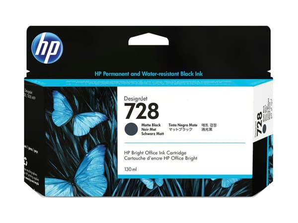 HP 728 - 130 ml - matt svart - original - DesignJet - blekkpatron - for DesignJet T730, T830