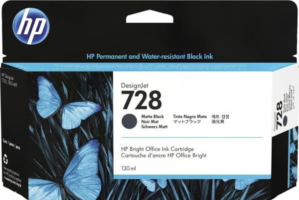 HP 728 - 130 ml - matt svart - original - DesignJet - blekkpatron - for DesignJet T730, T830