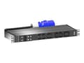 Miniatyrbilde 1 av 3: Rittal PDU Basic - Strømfordelerenhet (kan monteres i rack) - AC 230 V - 7.4 kW - enkeltfase - utgangskontakter: 6 (2 x IEC 60320 C19, 4 x IEC 60320