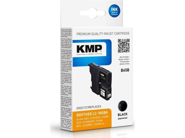 KMP B65B - 6.2 ml - svart - kompatibel - gjenfabrikert - blekkpatron (alternativ for: Brother LC985BK) - for Brother DCP-J125, DCP-J140, DCP-J315, DC