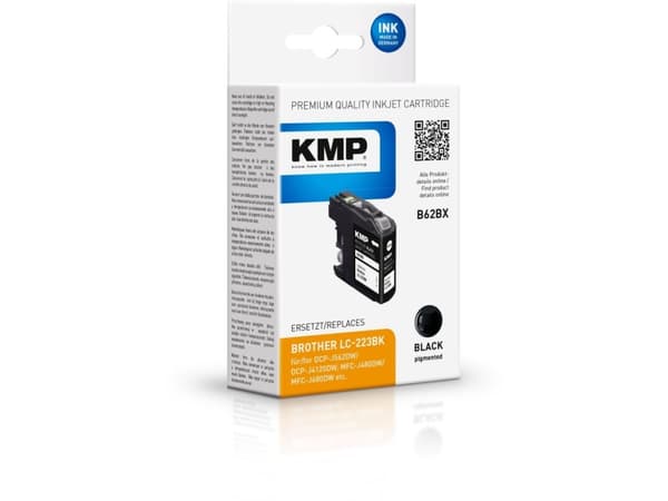 KMP B62BX - 11.8 ml - svart - kompatibel - blekkpatron (alternativ for: Brother LC-223BK) - for Brother DCP-J4120, J562, MFC-J4625, J480, J5320, J680