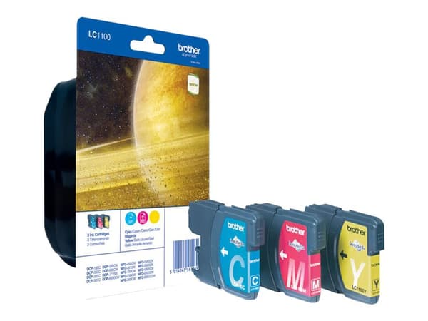 Brother LC1100 Rainbow Pack - Gul, cyan, magenta - original - blister med sikkerhet - blekkpatron - for Brother DCP-385, 6690, MFC-490, 5490, 5890, 6