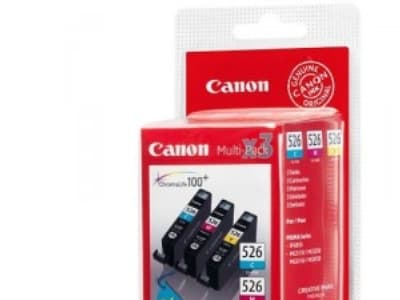 Canon CLI-526 monipakkaus - 3 pakkausta - keltainen, syaani, magenta - alkuperäinen - mustesäiliö - PIXMA iP4950, iX6550, MG5350, MG6150, MG6250, MG8