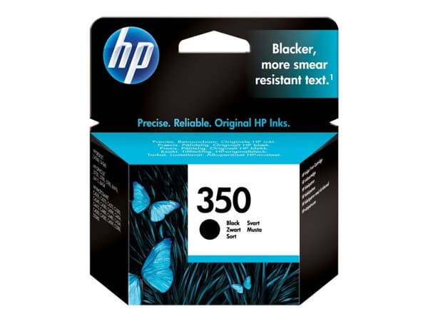 HP 350, alkuperäinen musta mustekasetti, Perusvärintuotto, Väriainepohjainen muste, 200 sivua, 1 kpl