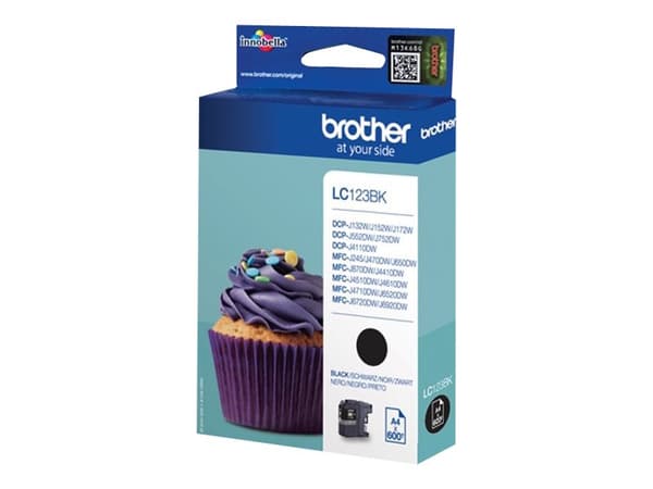 Brother LC123BK - Høy ytelse - svart - original - blekkpatron - for Brother DCP-J100, J105, J132, J152, J552, J752, MFC-J245, J470, J650, J6520, J672