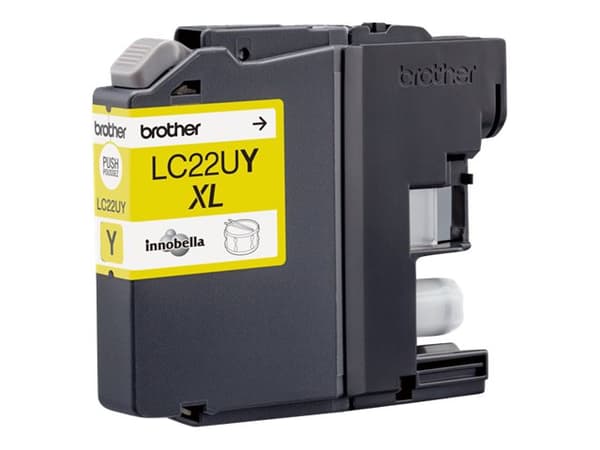 Brother LC22UY - XL - gul - original - blekkpatron - for Brother DCP-J785DW, DCP-J785DWXL, MFC-J985DW; INKvestment Work Smart MFC-J985DW