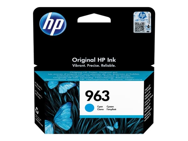 HP 963 - 10.74 ml - cyan - original - blekkpatron - for Officejet Pro 9010, 9012, 9014, 9015, 9016, 9019, 9020, 9022, 9025