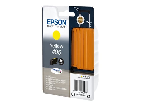 Epson 405 - 5.4 ml - gul - original - blære med RF/lyd-alarm - blekkpatron - for WorkForce WF-7310, 7830, 7835, 7840; WorkForce Pro WF-3820, 3825, 48