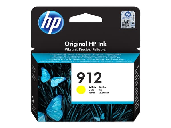 HP 912, Original, Pigmentbaserat bläck, Gul, HP, OfficeJet 8012 , OfficeJet 8014 , OfficeJet 8015 , OfficeJet Pro 8022 , OfficeJet Pro 8024 ,..., 1 s
