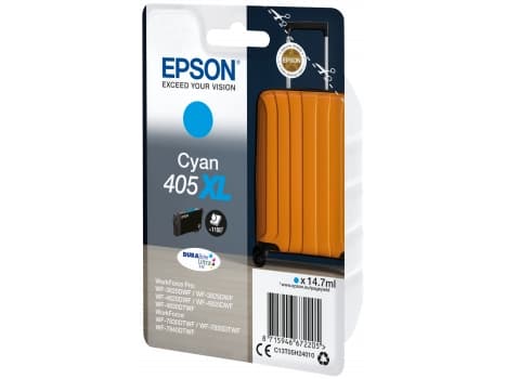 Epson 405XL - 14.7 ml - XL - cyan - original - blære med RF/lyd-alarm - blekkpatron - for WorkForce WF-7310, 7830, 7835, 7840; WorkForce Pro WF-3820,