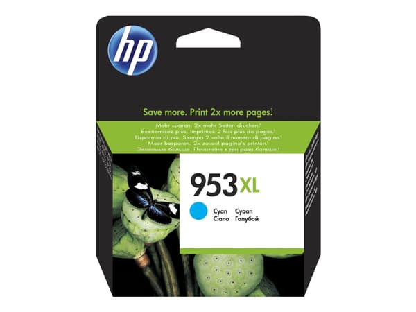 Bläckpatron HP 953XL F6U16AE, 1 600 sidor, cyan