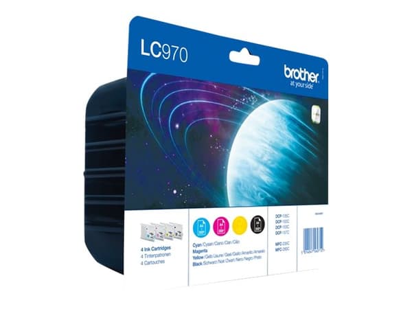 Brother LC970 Value Pack - 4-pack - svart, gul, cyan, magenta - original - blekkpatron - for Brother DCP-135C, DCP-150C, DCP-153C, MFC-235C, MFC-260C