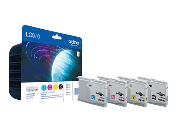 Brother LC970 Value Pack - 4-pack - svart, gul, cyan, magenta - original - blekkpatron - for Brother DCP-135C, DCP-150C, DCP-153C, MFC-235C, MFC-260C