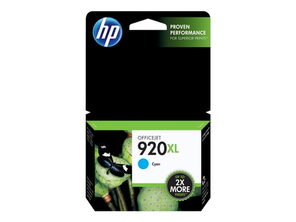 HP 920XL - Høy ytelse - cyan - original - blekkpatron - for Officejet 6500, 6500 E709a, 6500 E709c, 6500A, 6500A E710a, 7500A
