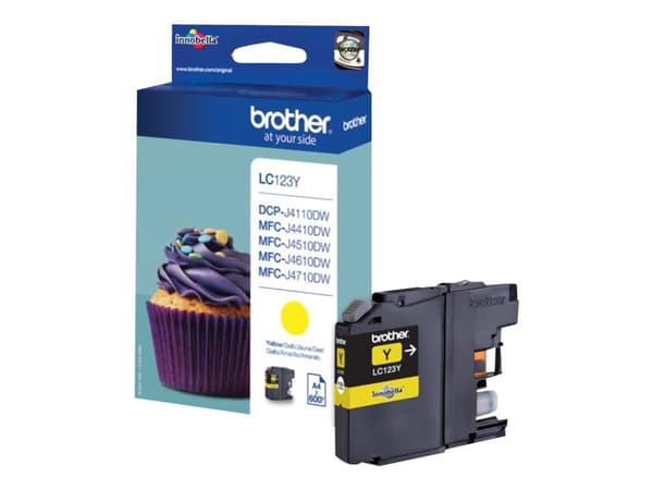 Brother LC123Y - Høy ytelse - gul - original - blekkpatron - for Brother DCP-J100, J105, J132, J152, J552, J752, MFC-J245, J470, J650, J6520, J6720,