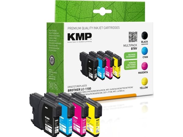 KMP MULTIPACK B78V - 4-pack - svart, gul, cyan, magenta - kompatibel - boks - blekkpatron (alternativ for: Brother LC1100BK, Brother LC1100C, Brother