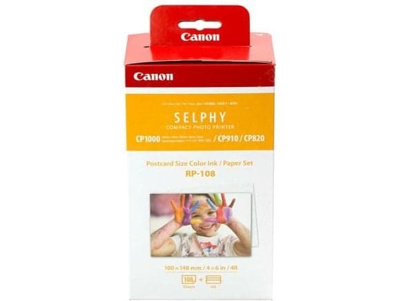 Canon RP-108 - Skrivebåndskassett og papirsett - for Canon SELPHY CP1000, CP1200, CP1300, CP820, CP910