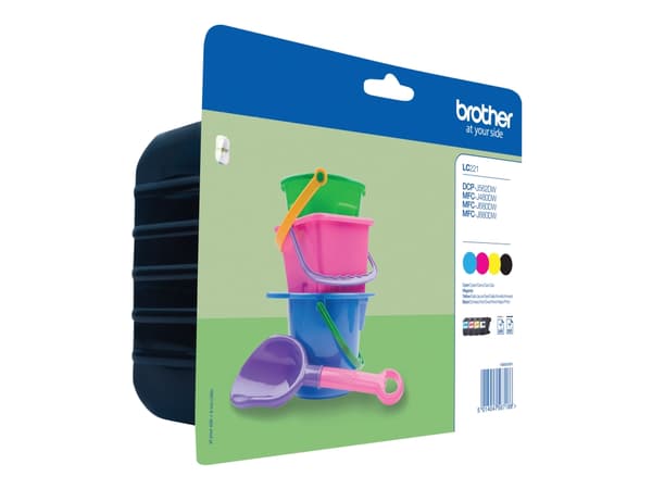 Brother LC221 Value Pack - 4-pack - svart, gul, cyan, magenta - original - blekkpatron - for Brother DCP-J562DW, MFC-J480DW, MFC-J680DW, MFC-J880DW