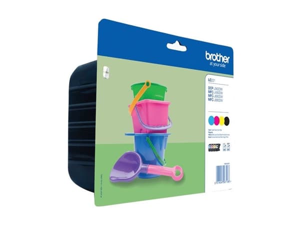Brother LC221 Value Pack - 4-pack - svart, gul, cyan, magenta - original - blekkpatron - for Brother DCP-J562DW, MFC-J480DW, MFC-J680DW, MFC-J880DW