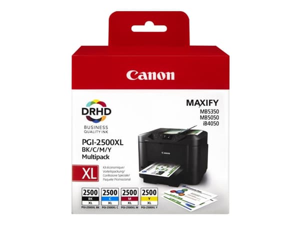 Canon PGI-2500XL C/M/Y/BK - 4 pakker - svart, gul, cyan, magenta - original - blekktanker - for MAXIFY iB4050, iB4150, MB5050, MB5150, MB5155, MB5350