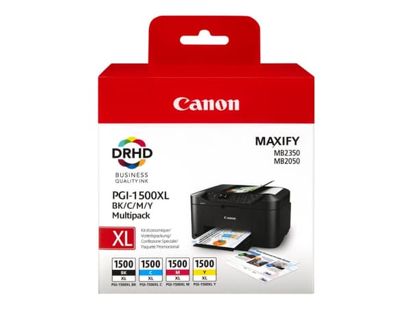 Canon PGI-1500XL C/M/Y/BK Multipack - Høy ytelse - svart, gul, cyan, magenta - original - blekkbeholder - for MAXIFY MB2050, MB2150, MB2155, MB2350,