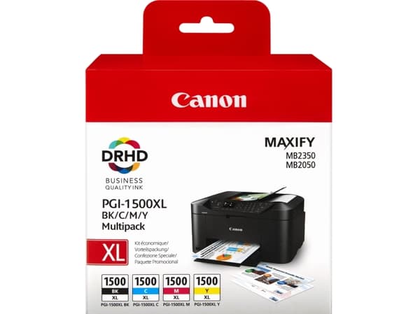 Canon PGI-1500XL C/M/Y/BK Multipack - Høy ytelse - svart, gul, cyan, magenta - original - blekkbeholder - for MAXIFY MB2050, MB2150, MB2155, MB2350,