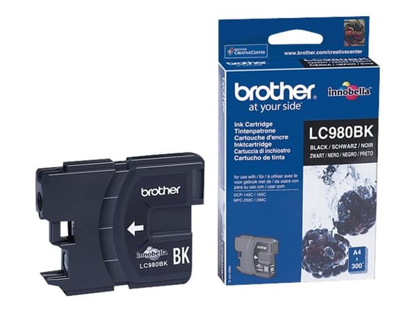 Brother LC980BK - Svart - original - blekkpatron - for Brother DCP-145, 163, 167, 193, 195, 197, 365, 373, 375, 377, MFC-250, 255, 290, 295, 297