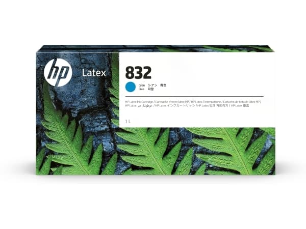 HP 832 - 1 L - cyan - original - blekkpatron - for Latex 630 W, 630 W Print and Cut Plus Solution, 700, 700 W, 800, 800 W