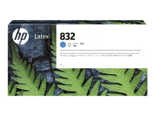 HP 832 - 1 L - cyan - original - blekkpatron - for Latex 630 W, 630 W Print and Cut Plus Solution, 700, 700 W, 800, 800 W