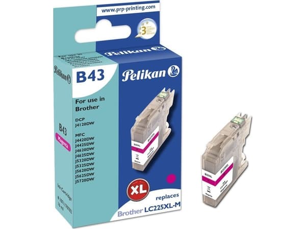 Pelikan B43 Magenta, Hög (XL) avkastning, Pigmentbaserat bläck, 1200 sidor, 1 styck, Enpack