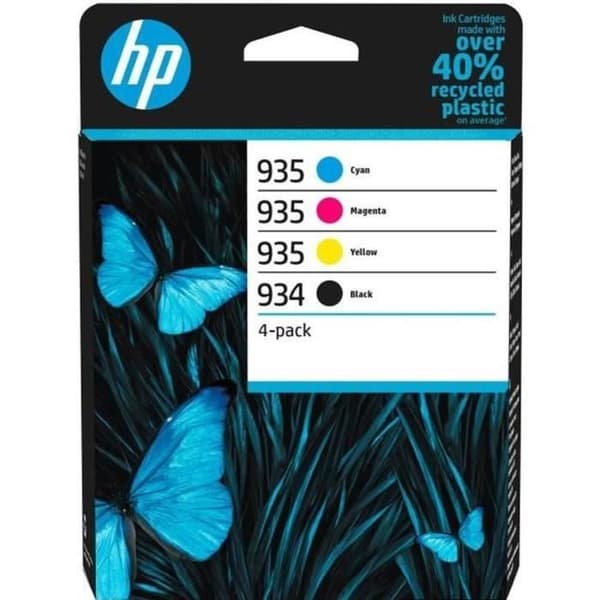 HP 934/935 4-pack originalbläckpatroner, svart / cyan / magenta / gul (6ZC72AE) för HP OfficeJet Pro 6200-skrivare
