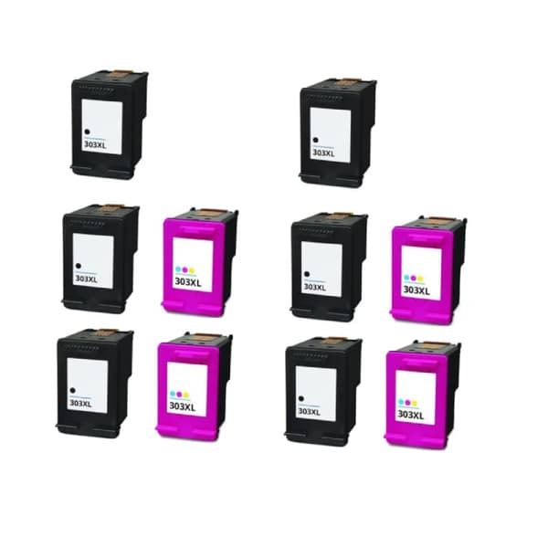 Kompatibel - HP 303 XL combo pack 10 stk blekkpatron -BK/C 176 ml