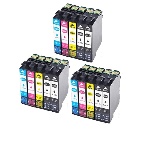 Kompatibel - Epson 502 XL combo pack 15 stk blækpatron - BK/C/M/Y 235,2 ml