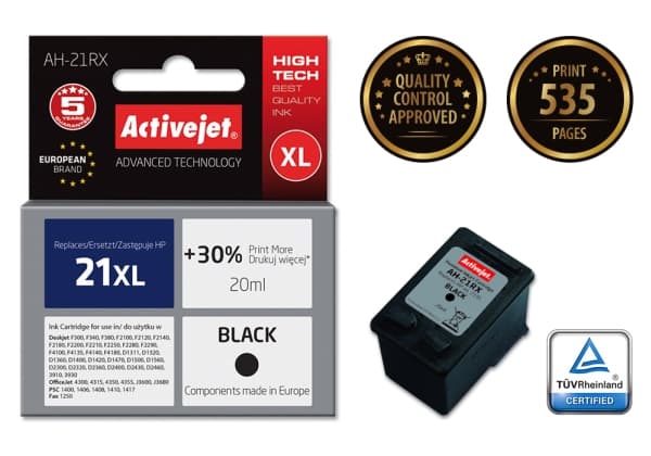 ActiveJet AH-351 Premium version - 20 ml - korkea tuotto - musta - yhteensopiva - Uudelleen valmistettu - mustekasetti - HP Deskjet F2149, F2179, F21