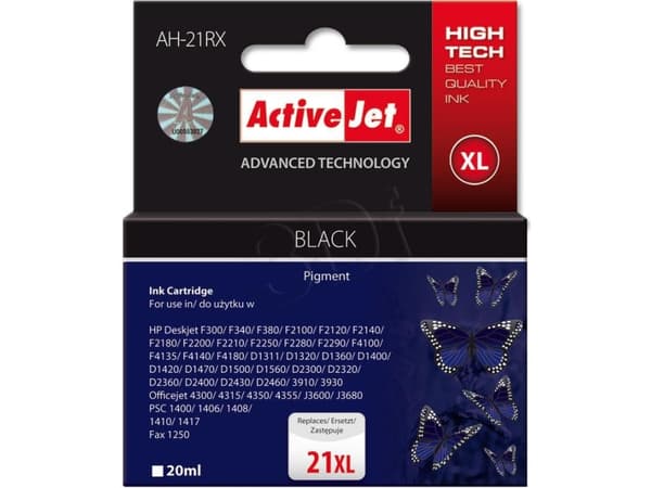 ActiveJet AH-351 Premium version - 20 ml - korkea tuotto - musta - yhteensopiva - Uudelleen valmistettu - mustekasetti - HP Deskjet F2149, F2179, F21
