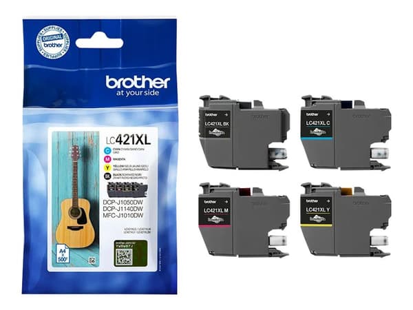Brother LC421XL - 4-pack - XL - svart, gul, cyan, magenta - original - blekkpatron