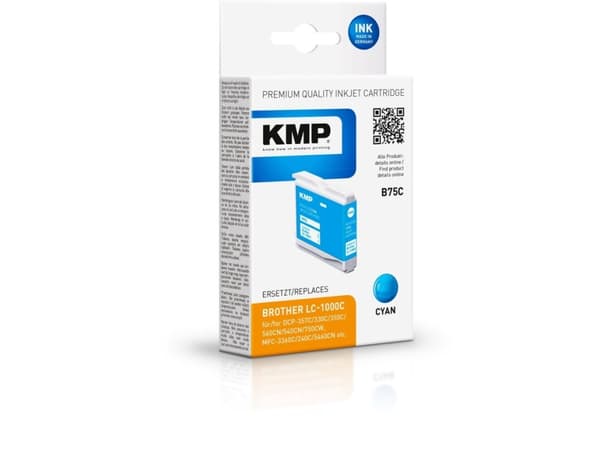 KMP B75C - 5.6 ml - cyan - kompatibel - bläckpatron (alternativ för: Brother LC1000C) - för Brother DCP-350, 353, 357, 560, 750, 770, MFC-3360, 465,