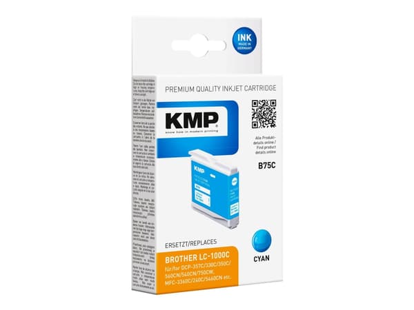 KMP B75C - 5.6 ml - cyan - kompatibel - blekkpatron (alternativ for: Brother LC1000C) - for Brother DCP-350, 353, 357, 560, 750, 770, MFC-3360, 465,