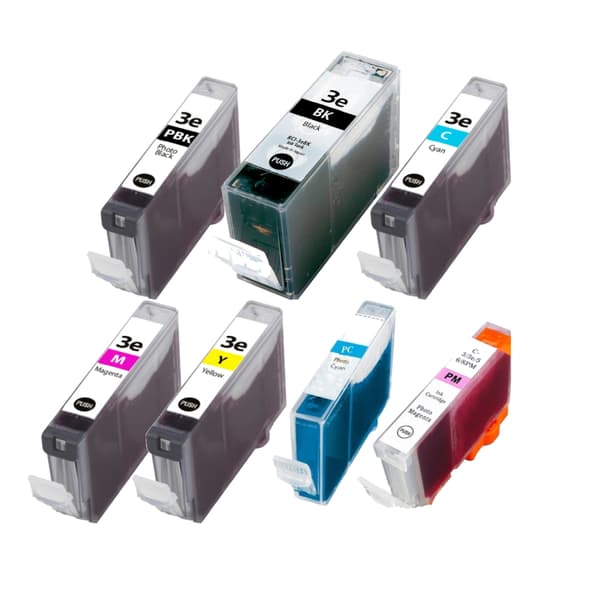 Kompatibel - Canon BCI-3e/PGI5 combo pack 7 stk blekkpatron - PBK/BK/C/M/Y/PC/PM 131 ml