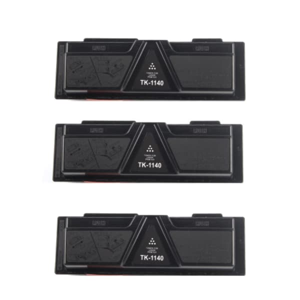 Kompatibel - Kyocera TK1140 BK combo pack 3 stk Toner - Svart 21600 sider