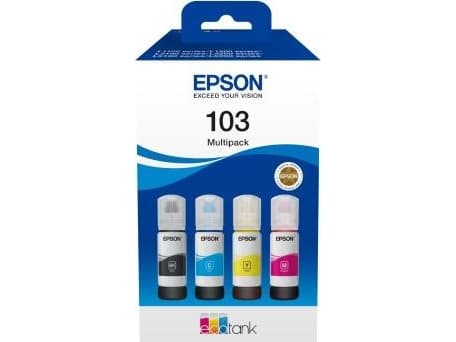 Epson 103 Multipack - 4 förpackningar - svart, gul, cyan, magenta - original - refill - för Epson L1210, L3210, L3211, L3251, L3256, L3260, L3266; Ec